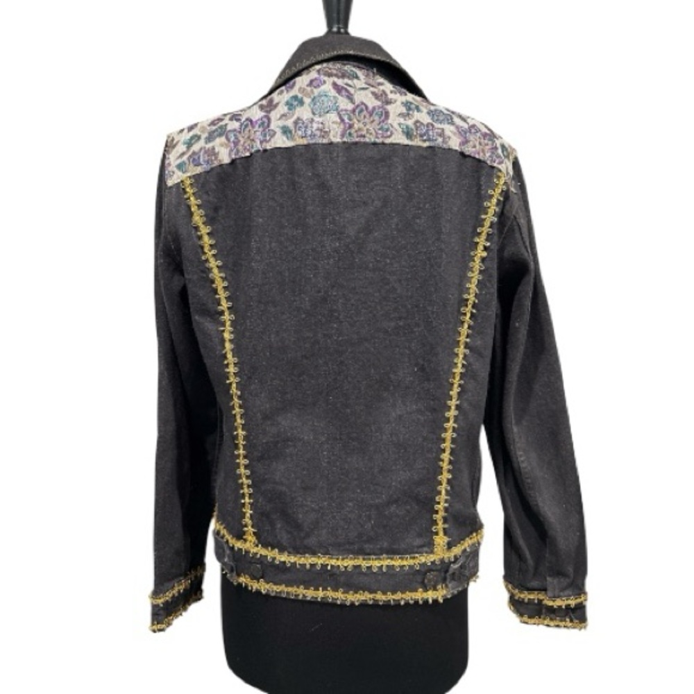 Upcycled 1989 Levi’s 70506 Trucker Jacket Made in USA | Gold Baroque Trim & Broc - Picture 6 of 16